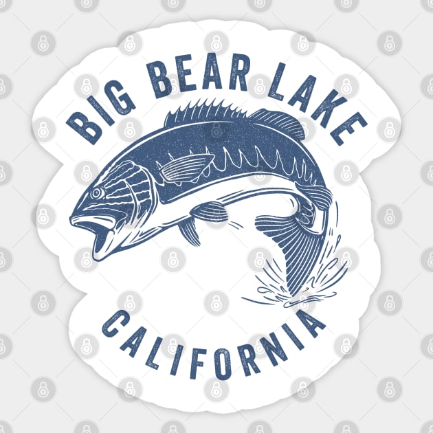 Big Bear Lake California Bass Fishing Sticker by Eureka Shirts